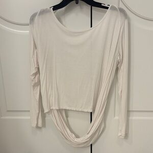 ZYIA white Long Sleeve open back Women's athletic Top